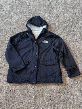 The North Face Women's Black Hooded Fleece Lined Coat Size Large